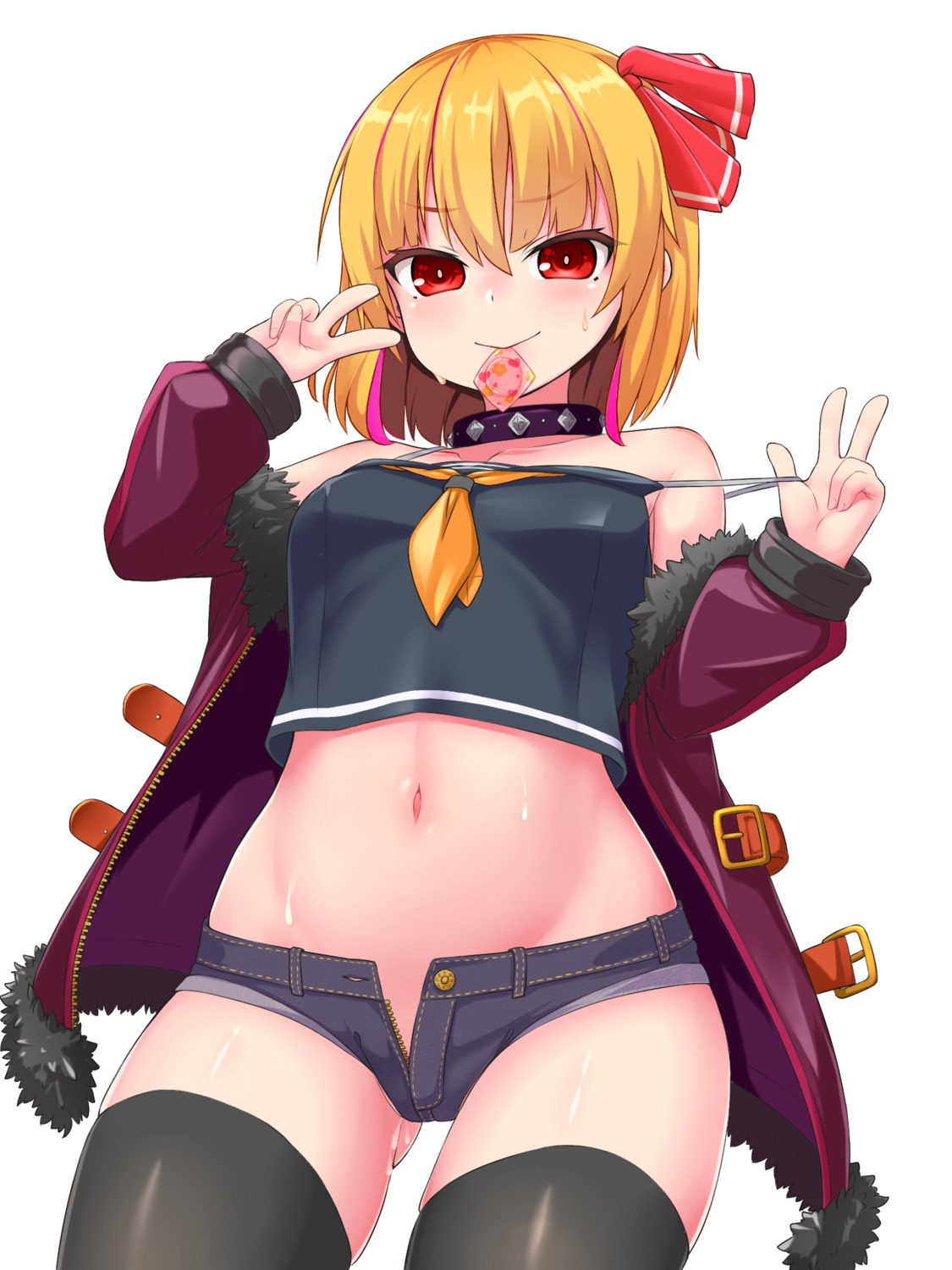 nopan rumia seifuku tagme thighhighs touhou undressing wet