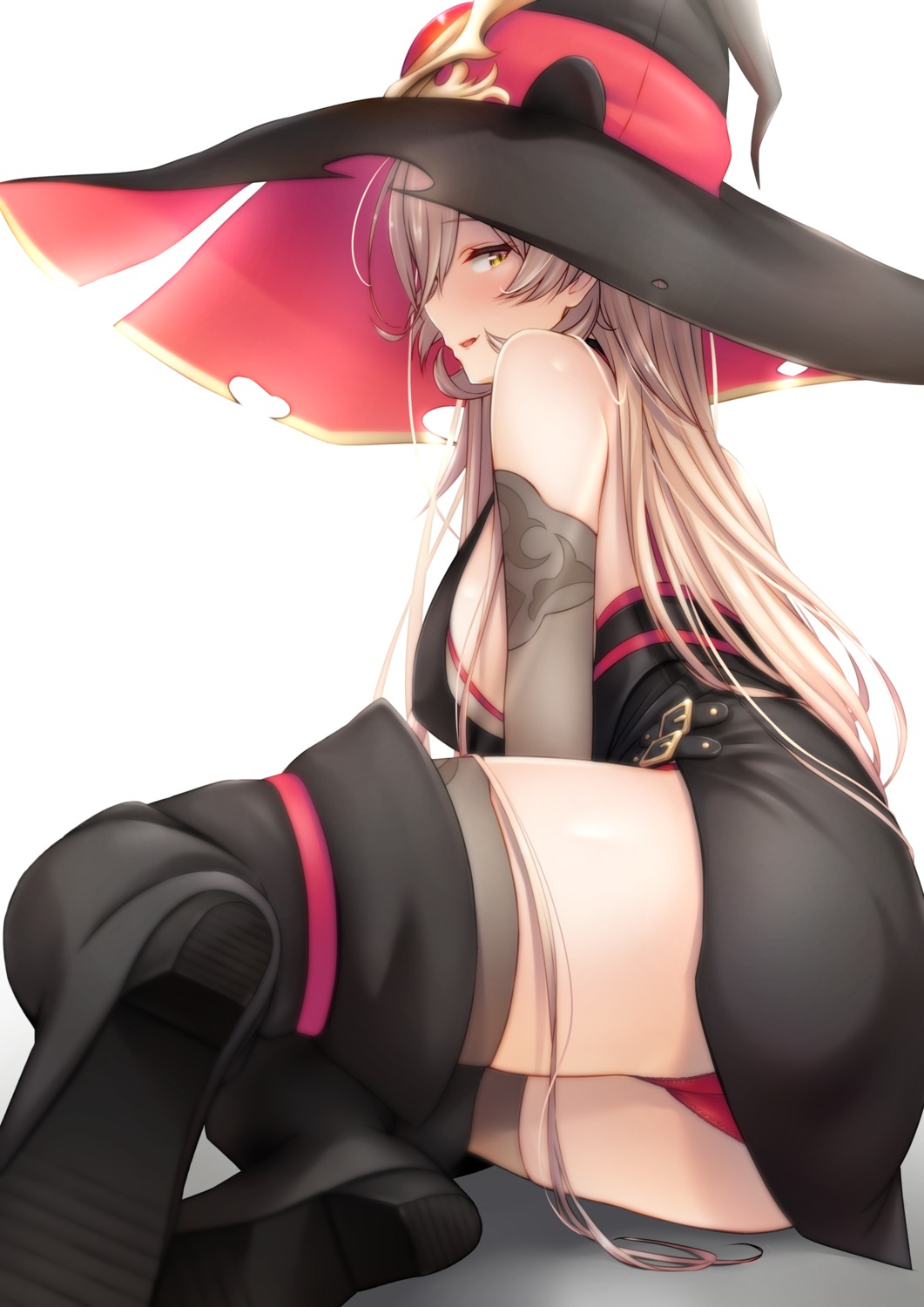 dress erect_nipples nijisanji no_bra nui_sociere pantsu sonoji_(_sonoji) thighhighs witch