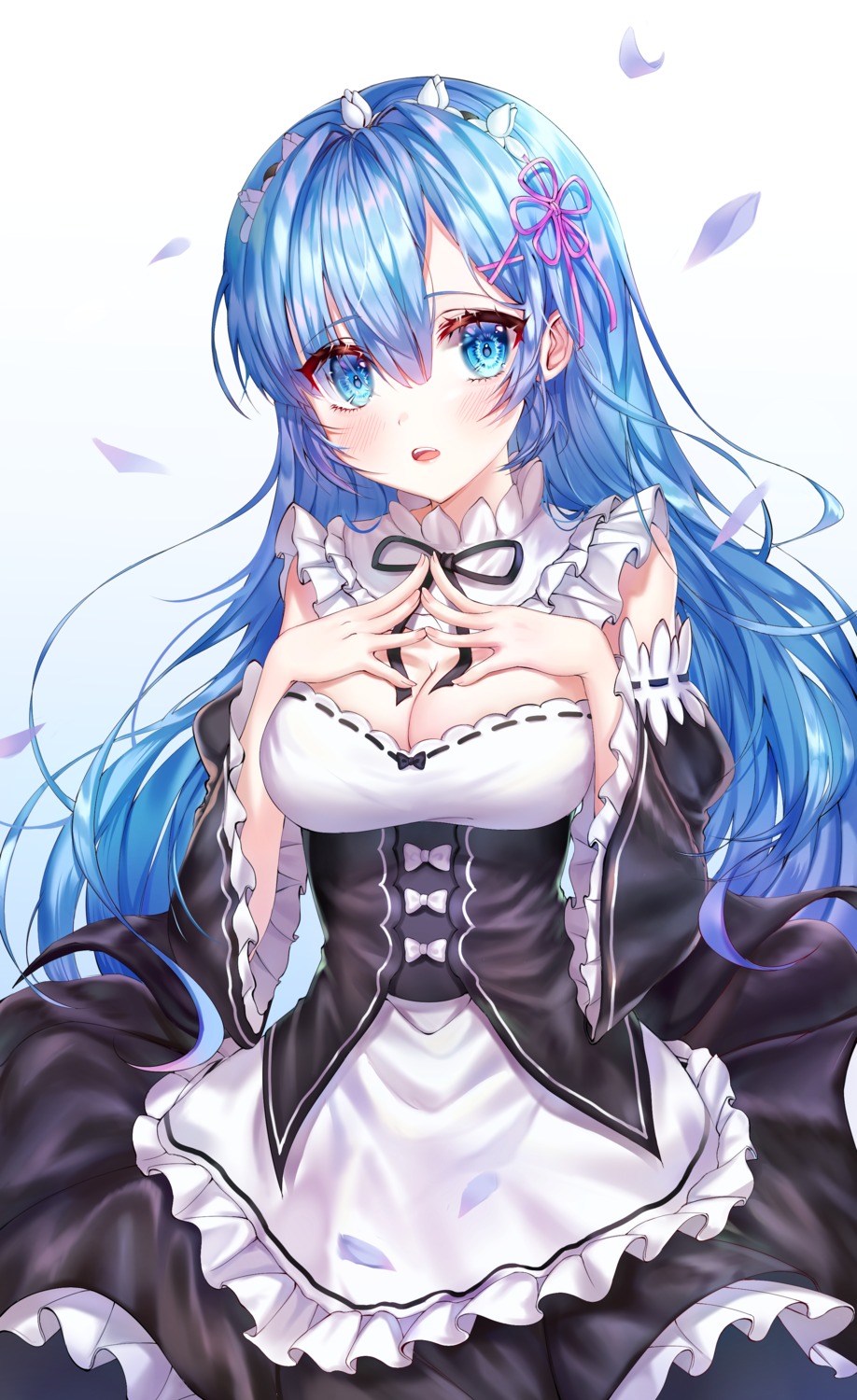 aina_156cm maid re_zero_kara_hajimeru_isekai_seikatsu rem_(re_zero) skirt_lift