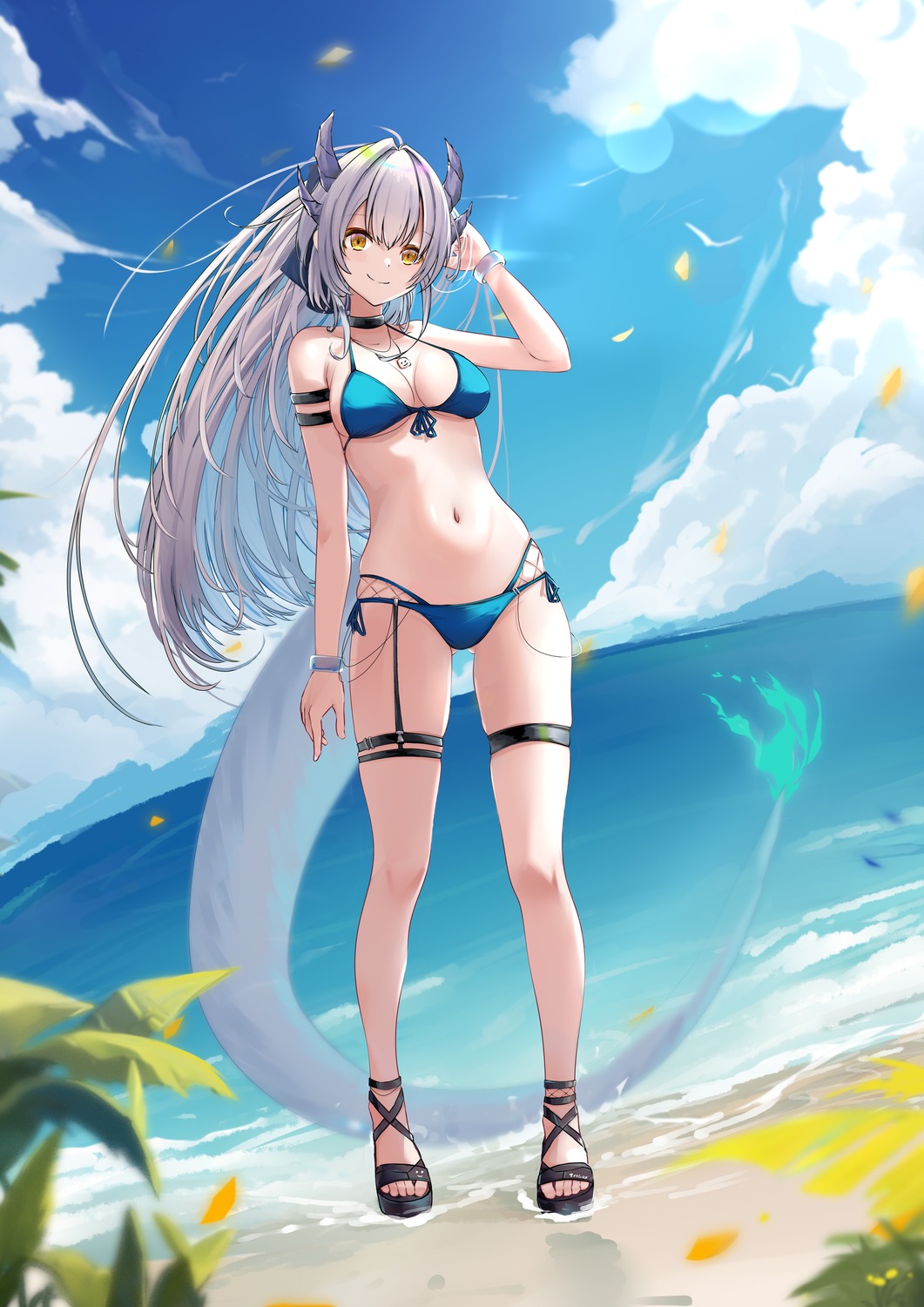 bikini dasiu garter horns swimsuits tail