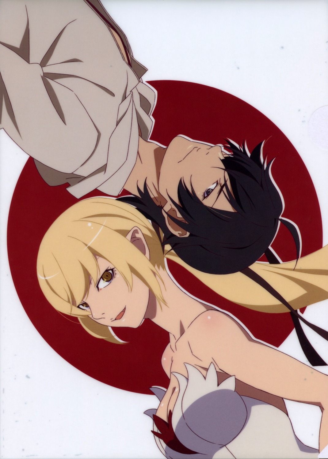 araragi_koyomi bakemonogatari cleavage dress kissshot_acerolaorion_heartunderblade kizumonogatari monogatari_(series) no_bra