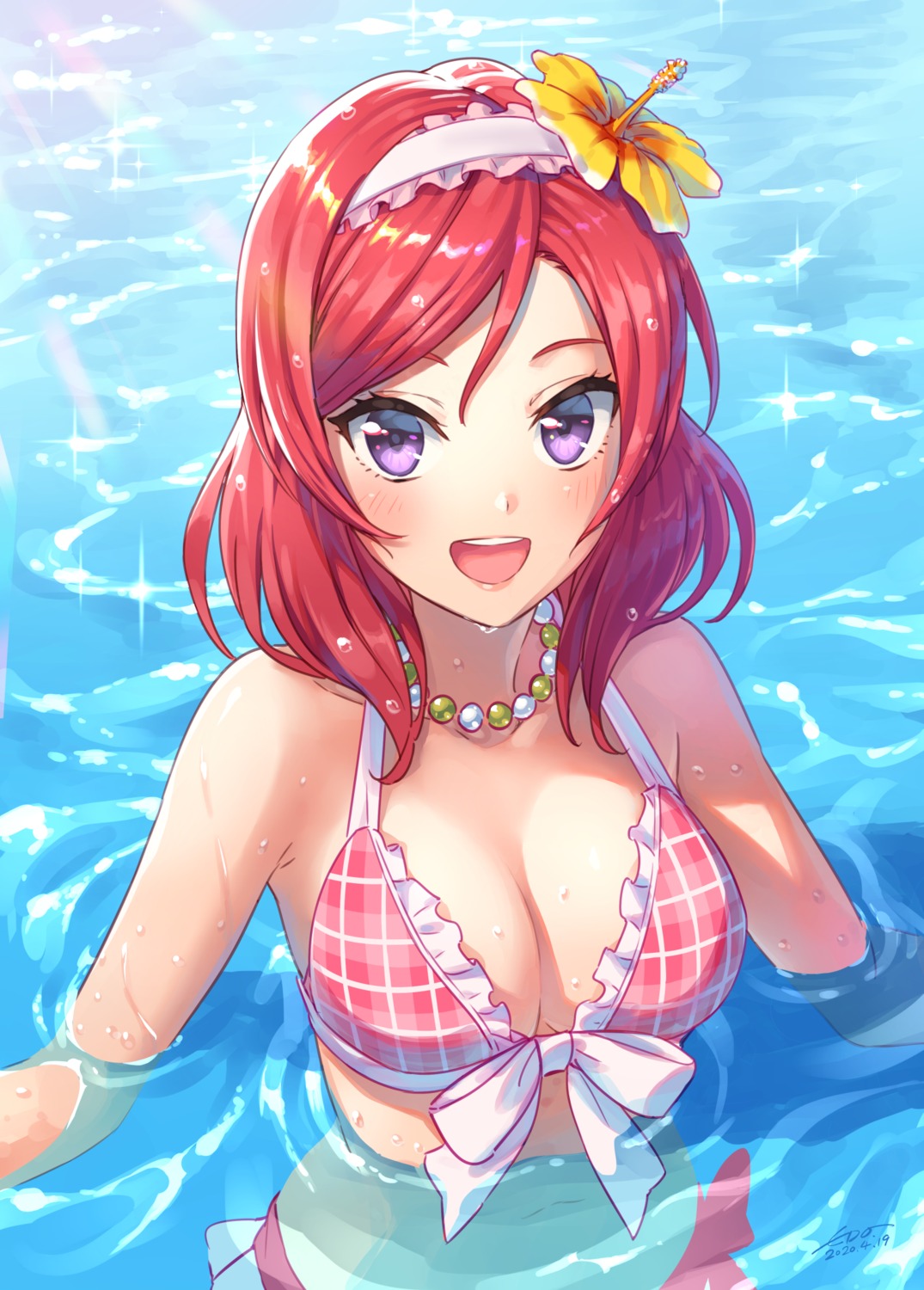 bikini love_live! love_live!_(series) nishikino_maki swimsuits wedo wet