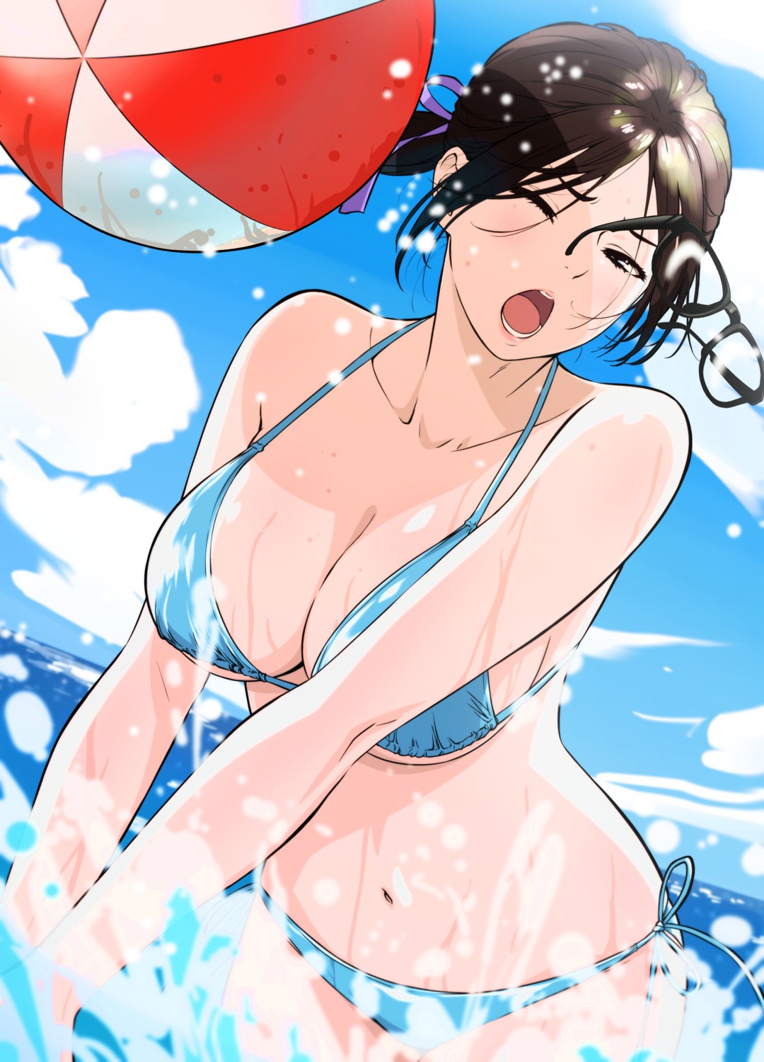 bikini kakitama megane swimsuits wet