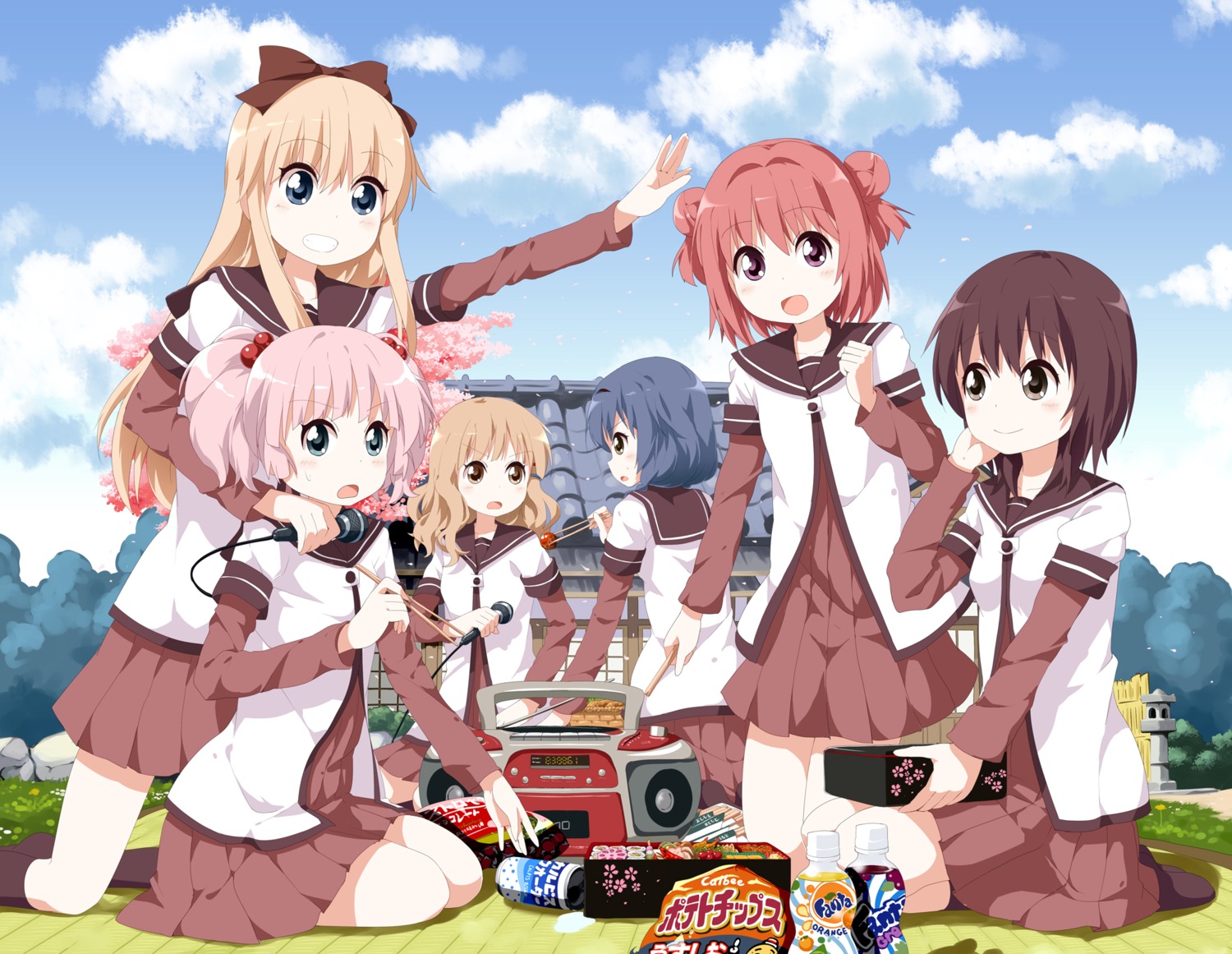 akaza_akari funami_yui furutani_himawari oomuro_sakurako seifuku toshinou_kyouko tsurukou yoshikawa_chinatsu yuru_yuri