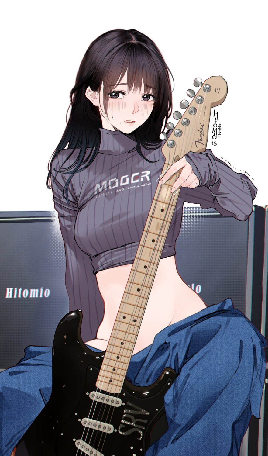 guitar hitomi_o nopan sweater