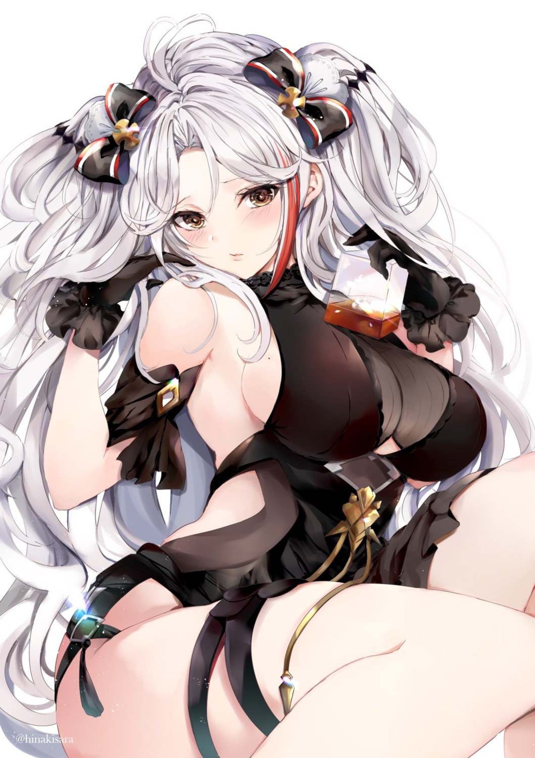 azur_lane cleavage garter hinahino prinz_eugen_(azur_lane) see_through