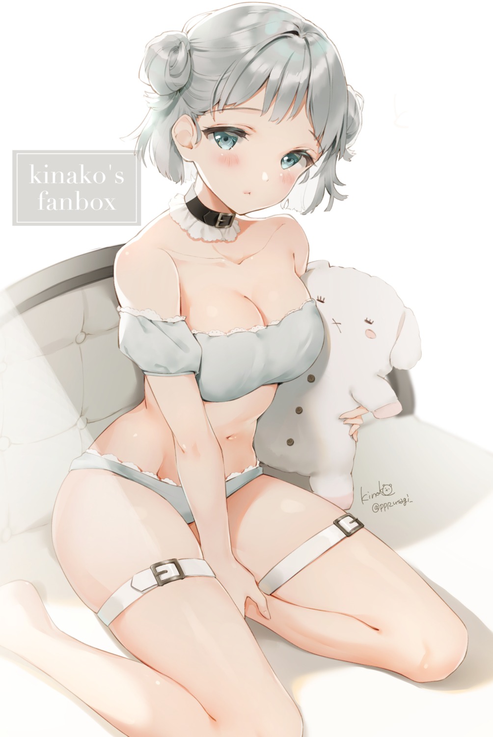 bra cleavage garter kinako_(shiratama_mochi) pantsu