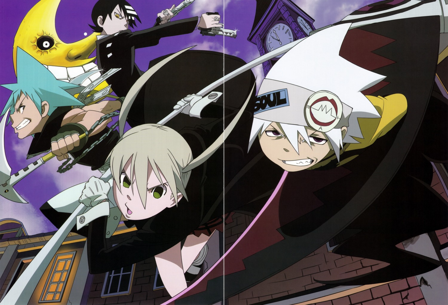 black_star death_the_kid gap maka_albarn screening soul_eater soul_eater_(character)