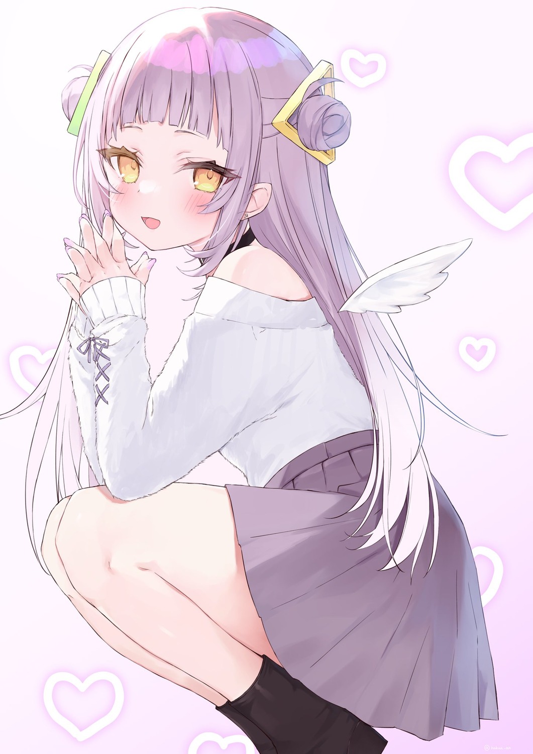 hakua hololive murasaki_shion sweater wings