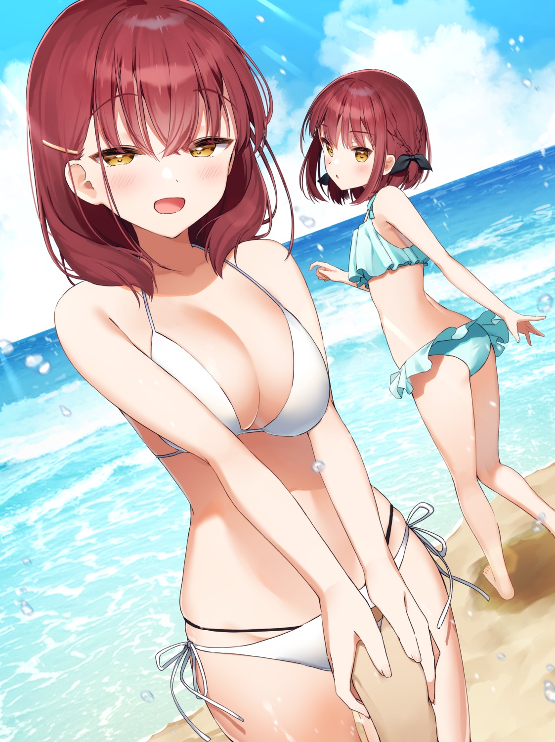 ass bikini muninshiki skirt_lift swimsuits