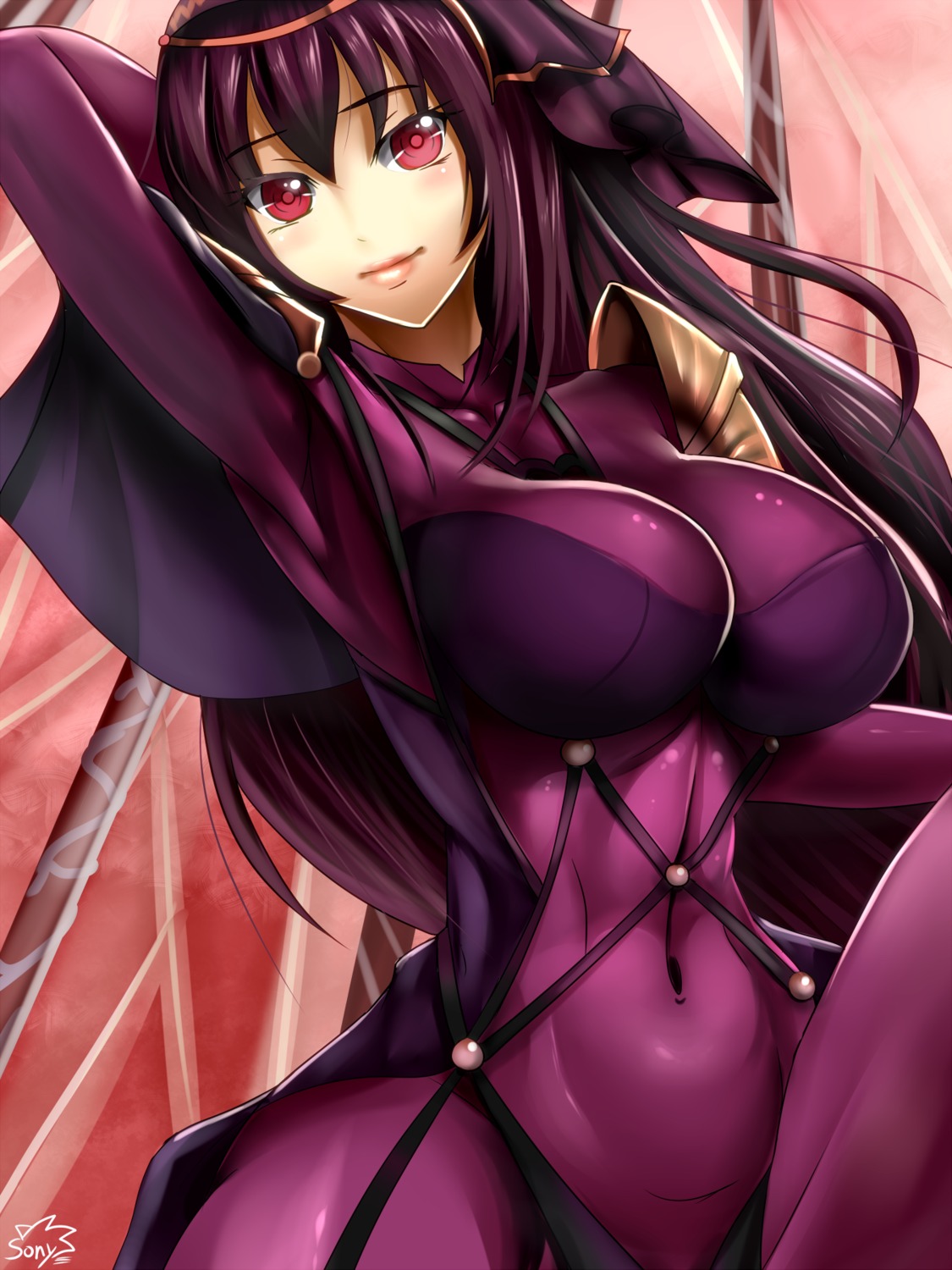 armor bodysuit fate/grand_order scathach_(fate/grand_order) sony_hinata weapon