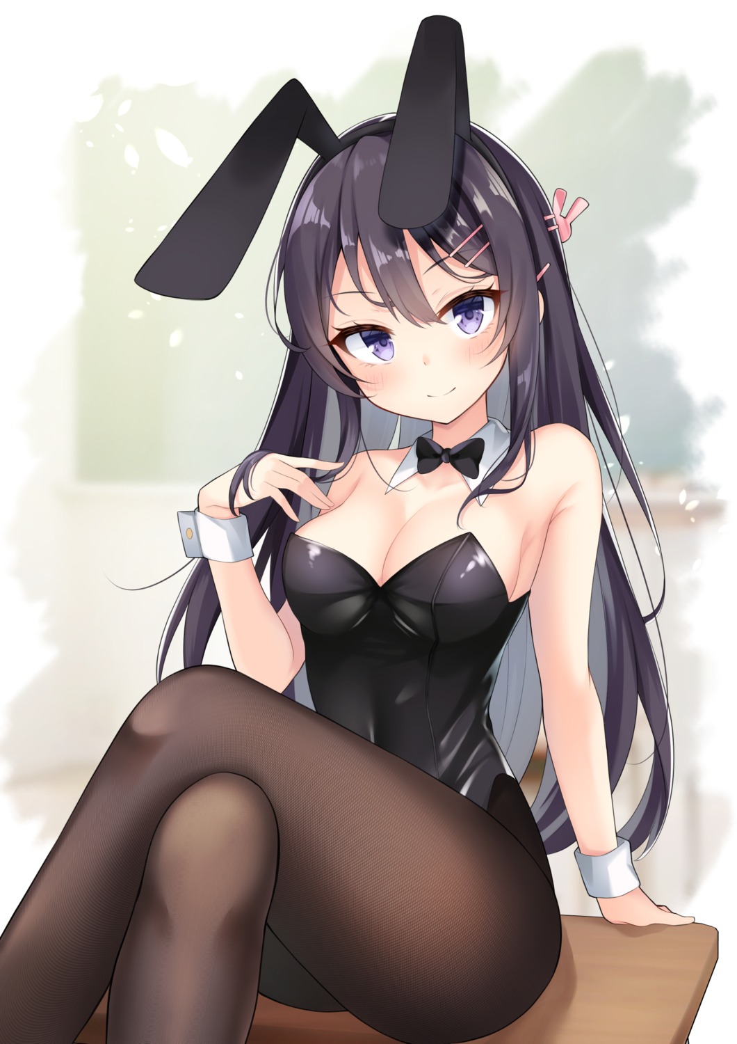 animal_ears bunny_ears bunny_girl miy@ no_bra pantyhose sakurajima_mai seishun_buta_yarou