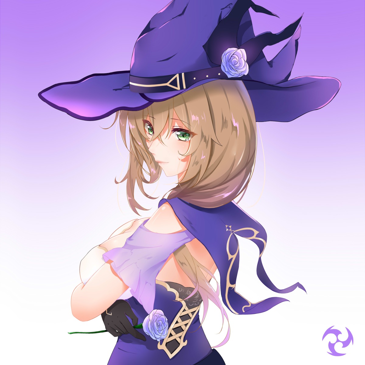 breast_hold cleavage genshin_impact lisa_(genshin_impact) milule witch