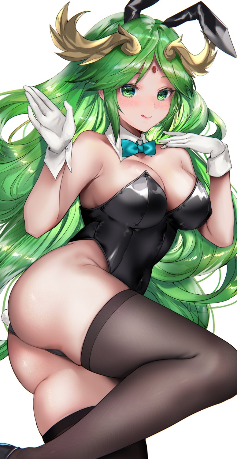 animal_ears asada_sadao ass bunny_ears bunny_girl kid_icarus kid_icarus:_uprising palutena tail thighhighs