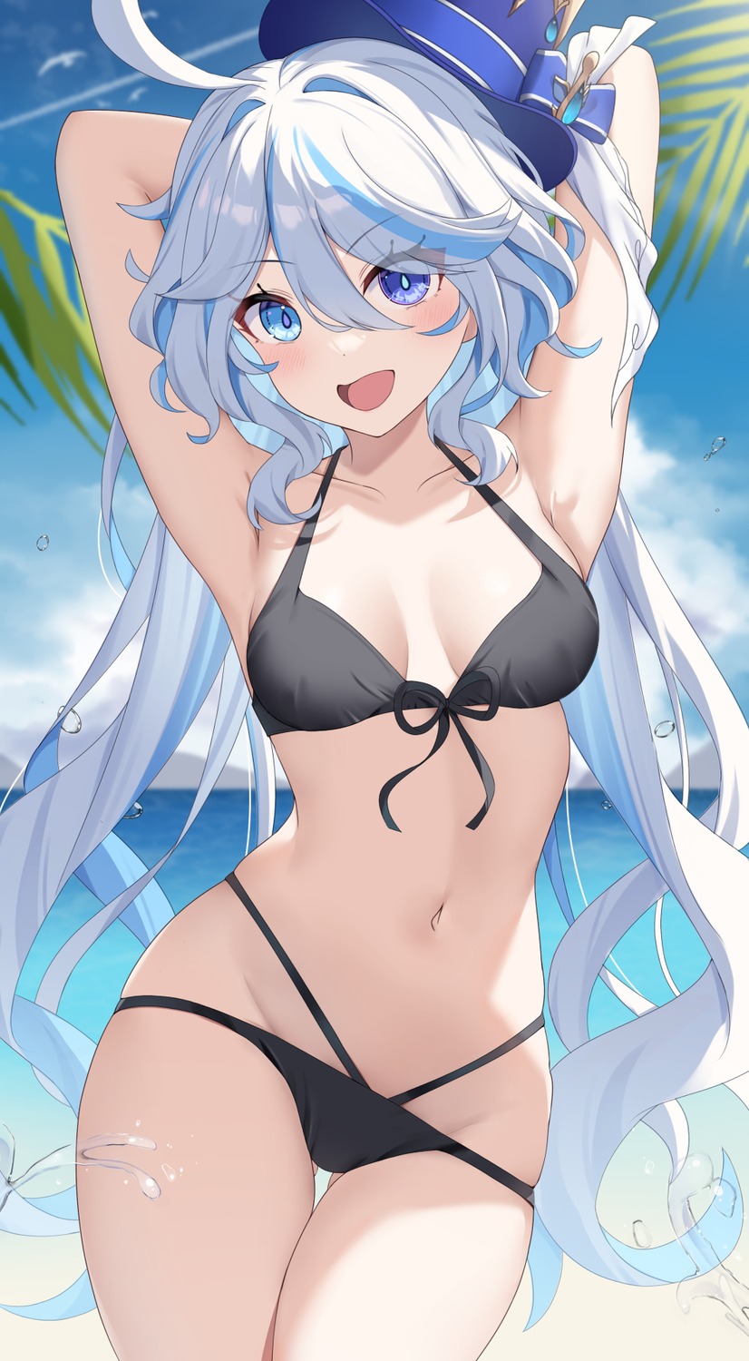 bikini furina genshin_impact heterochromia nyuu_(pixiv12143565) swimsuits