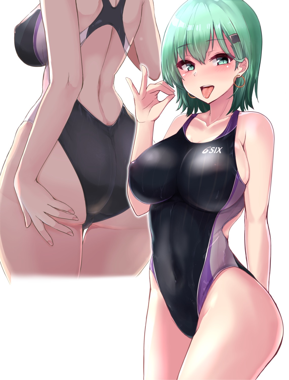 ass erect_nipples kantai_collection kihou_no_gotoku_dmc suzuya_(kancolle) swimsuits