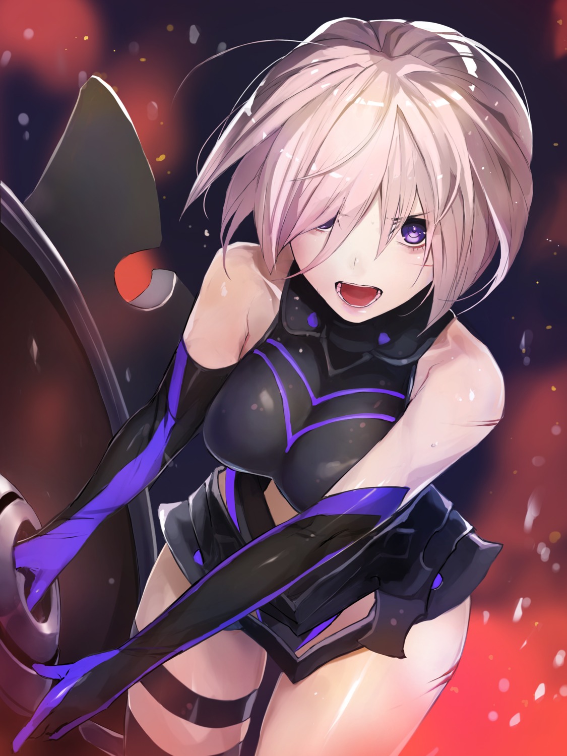 armor fate/grand_order garter leotard mash_kyrielight taishi_(picchiridou) thighhighs weapon