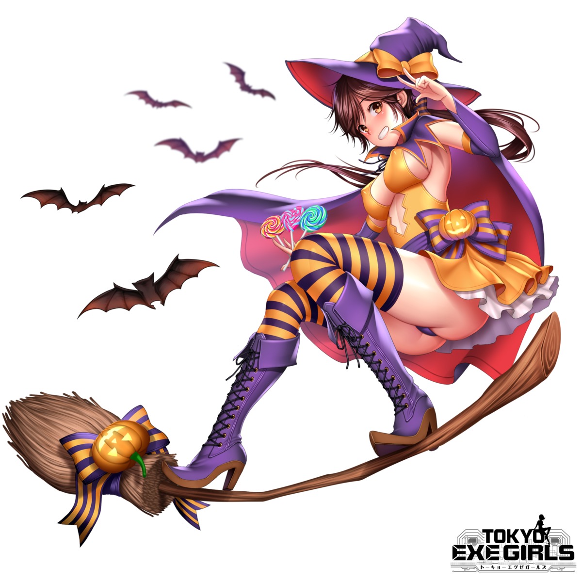 dress erect_nipples halloween heels no_bra pantsu re:shimashima thighhighs tokyo_exe_girls witch