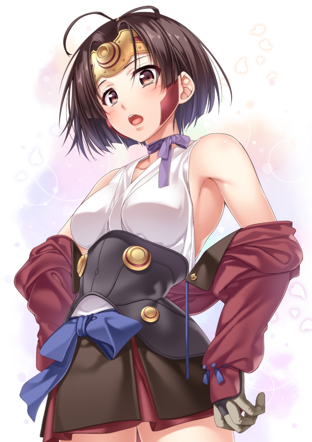 chobipero koutetsujou_no_kabaneri mumei no_bra open_shirt