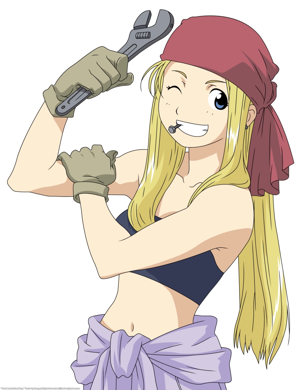 fullmetal_alchemist vector_trace watermark winry_rockbell