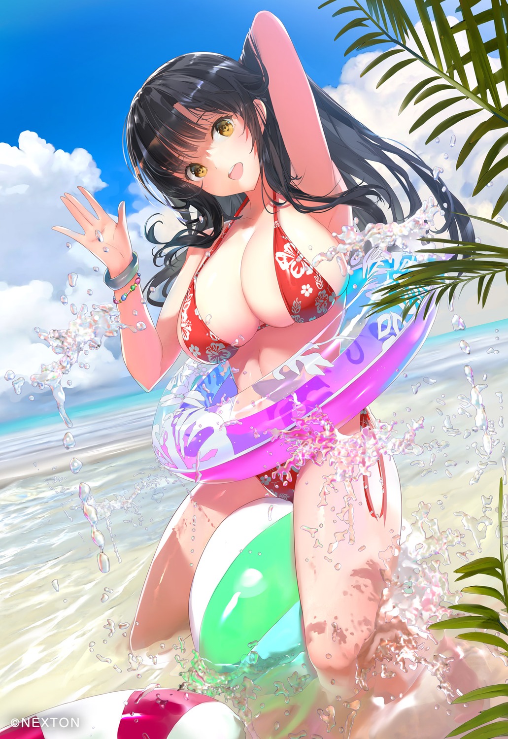 bikini bishoujo_collection giga_team++ girls_frantic_clan higaki_eiko nexton swimsuits wet yaegashi_nan