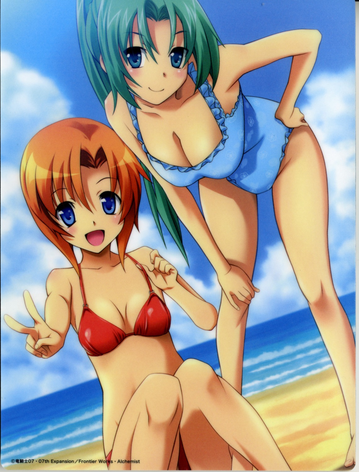 alchemist_(company) bikini cleavage higurashi_no_naku_koro_ni rato ryuuguu_rena sonozaki_mion swimsuits