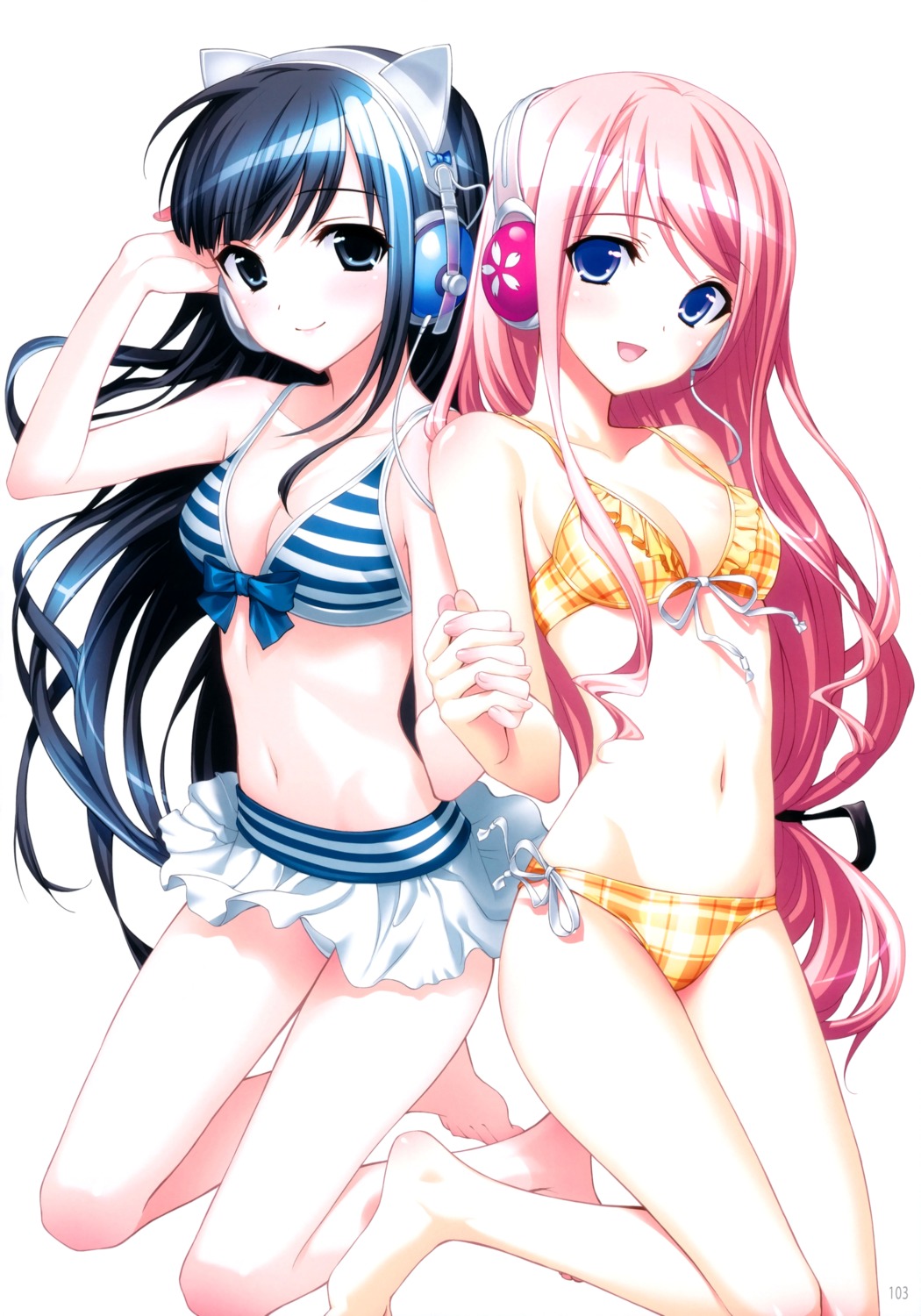 bikini cleavage haikuo-soft headphones kasukabe_akira sakura_nanako sakura_sakura swimsuits
