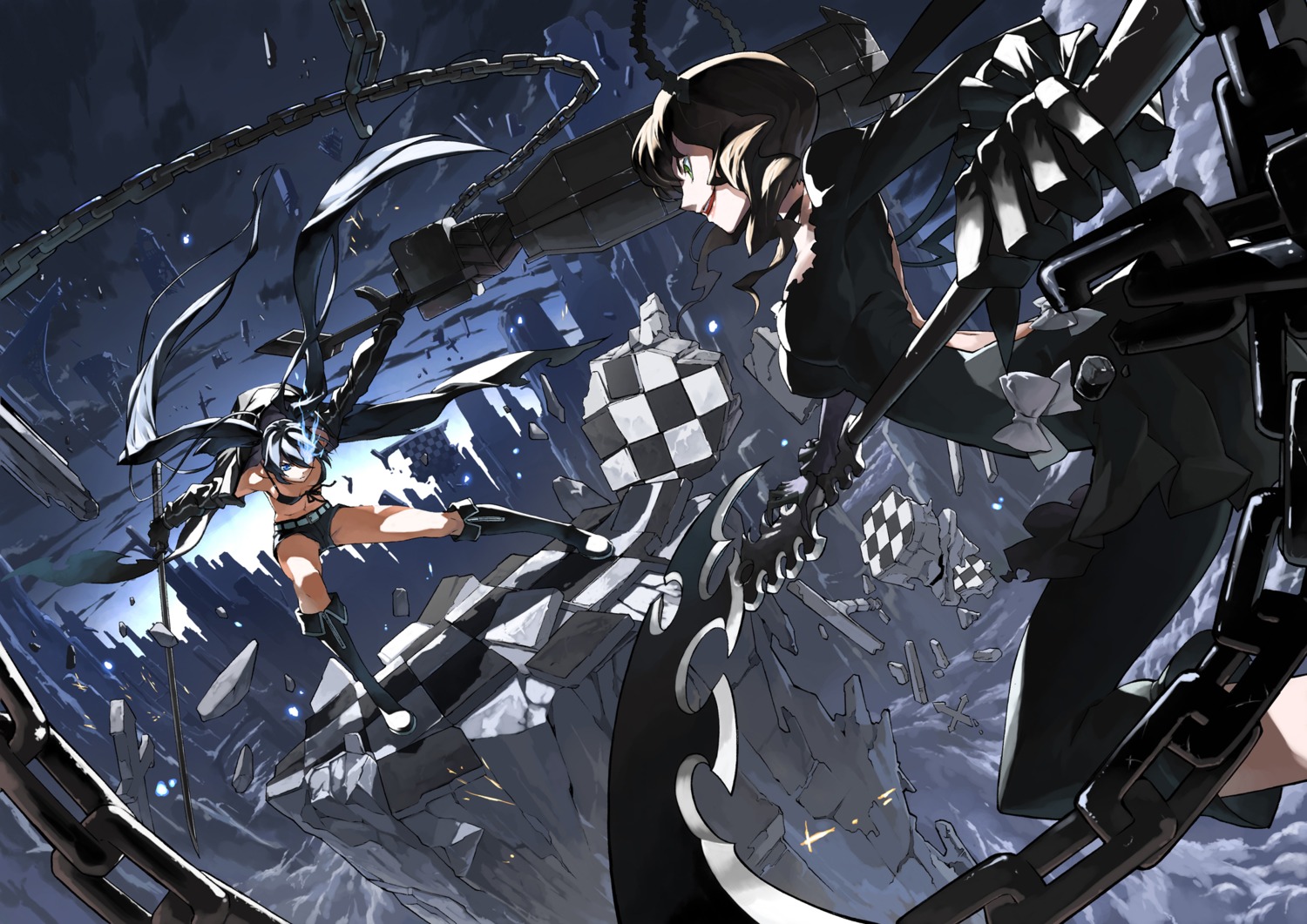 bikini_top black_rock_shooter black_rock_shooter_(character) dead_master justminor swimsuits vocaloid