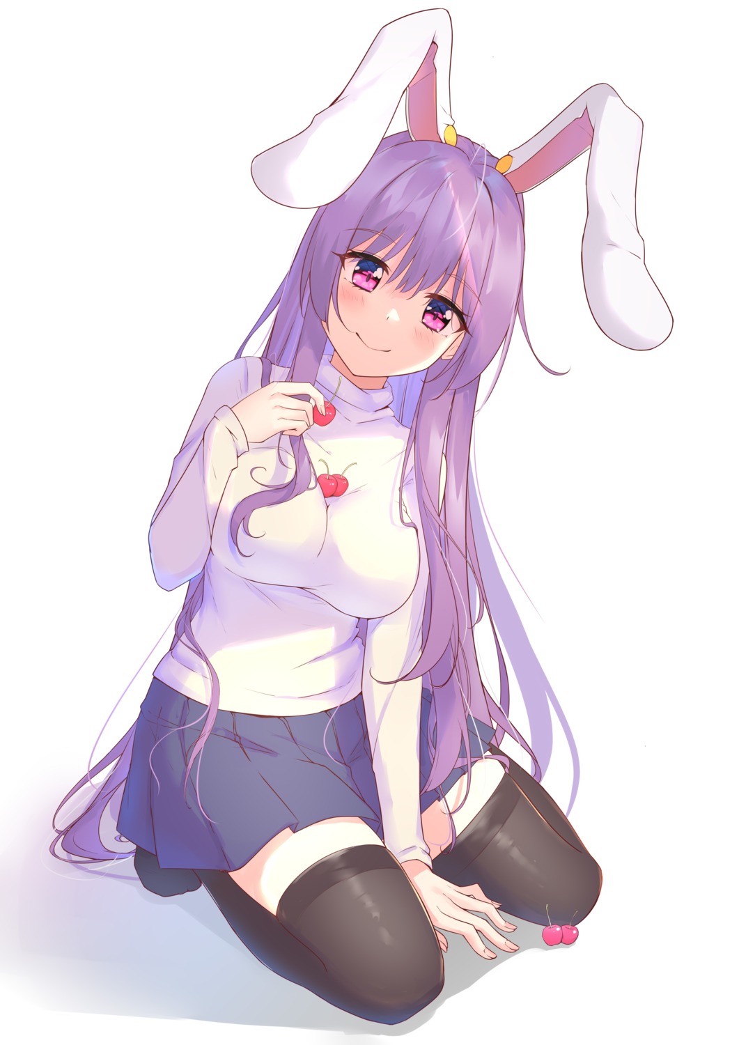 animal_ears bunny_ears diving_penguin reisen_udongein_inaba sweater thighhighs touhou