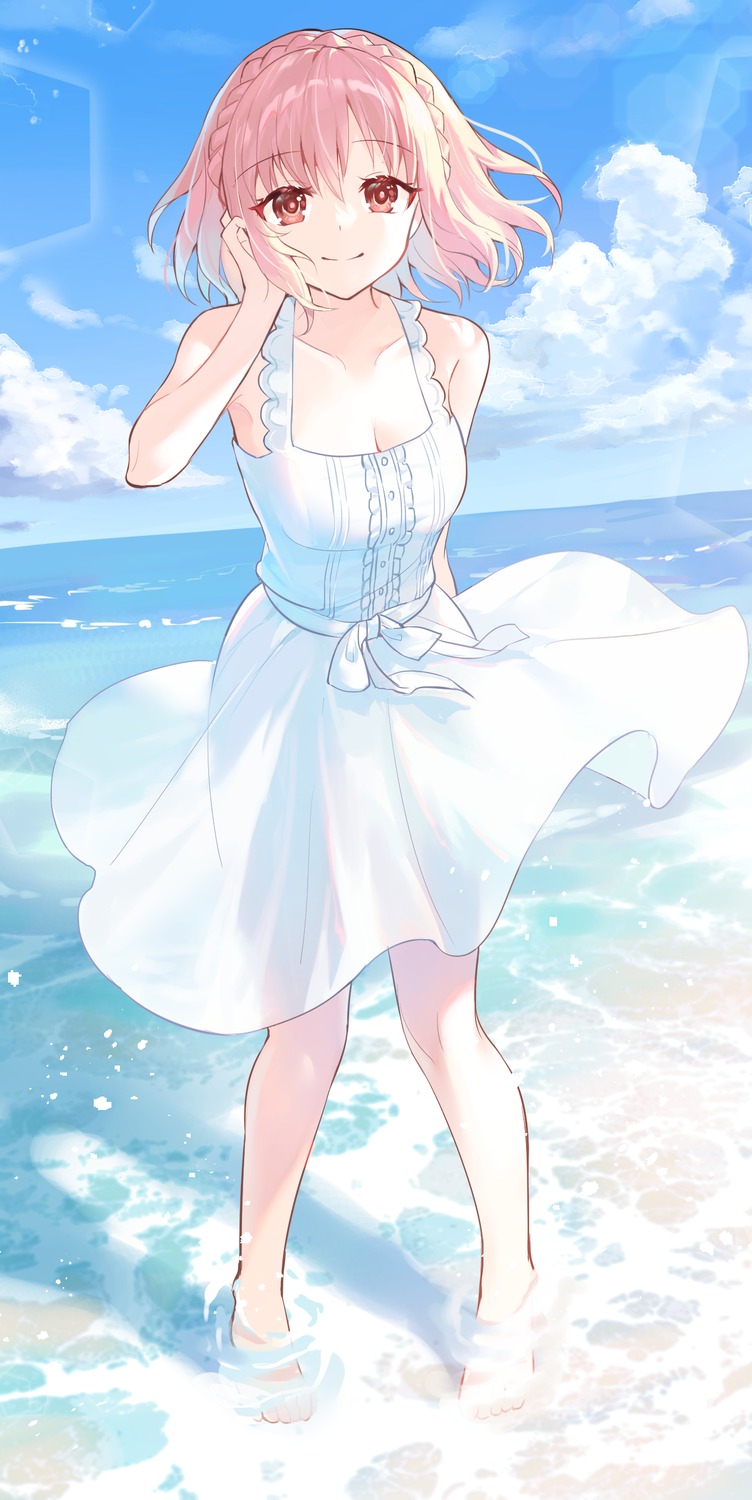 akitsuki_(oenothera) cleavage date_a_live dress see_through sonogami_rinne summer_dress wet