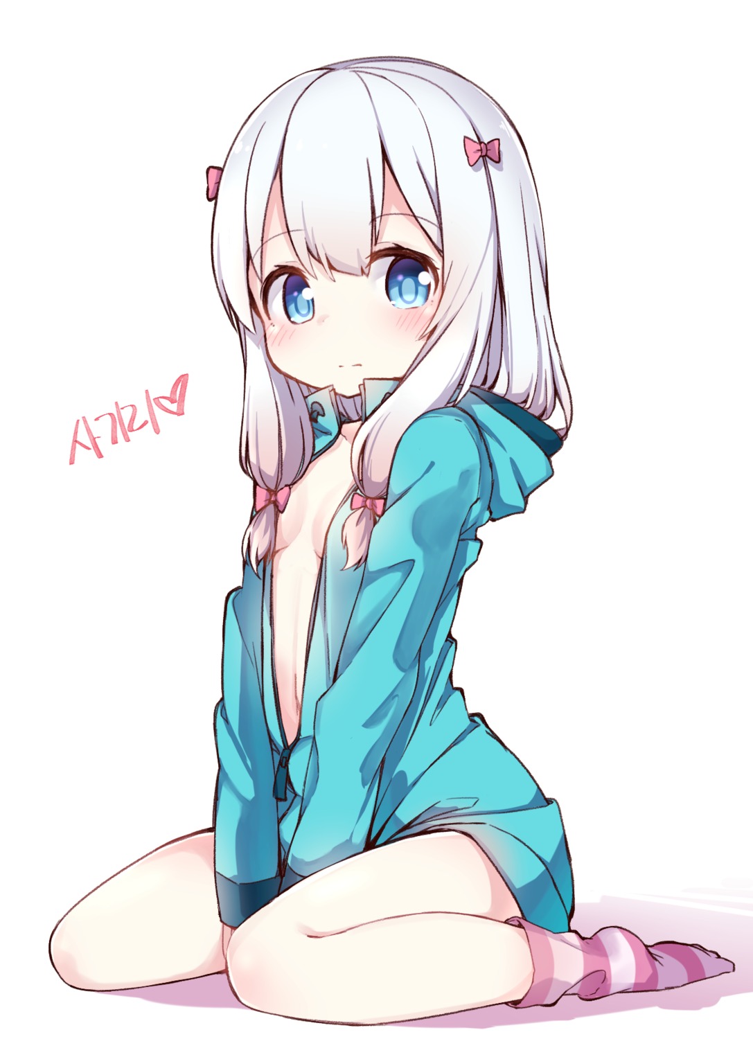 cleavage darnell eromanga-sensei izumi_sagiri loli no_bra open_shirt