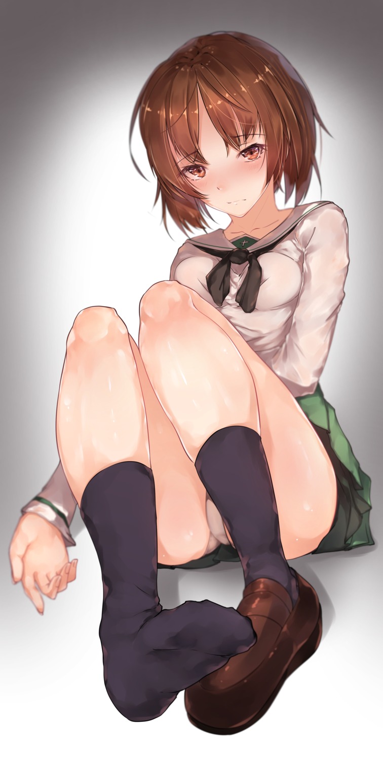 feet girls_und_panzer hplay nishizumi_miho pantsu seifuku