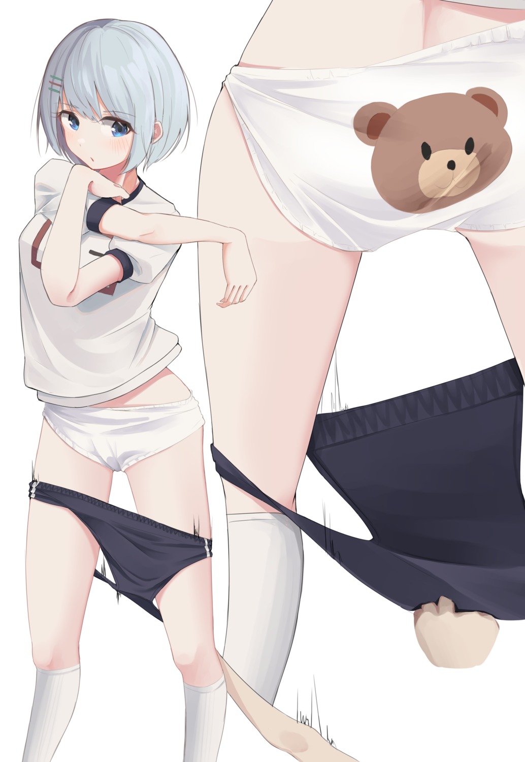 akinoji_(akiponpon27) ass buruma date_a_live gym_uniform pantsu tobiichi_origami undressing