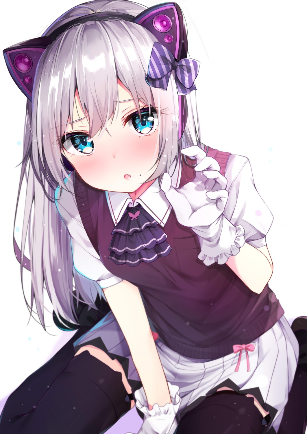 animal_ears nekomimi rouka seifuku thighhighs