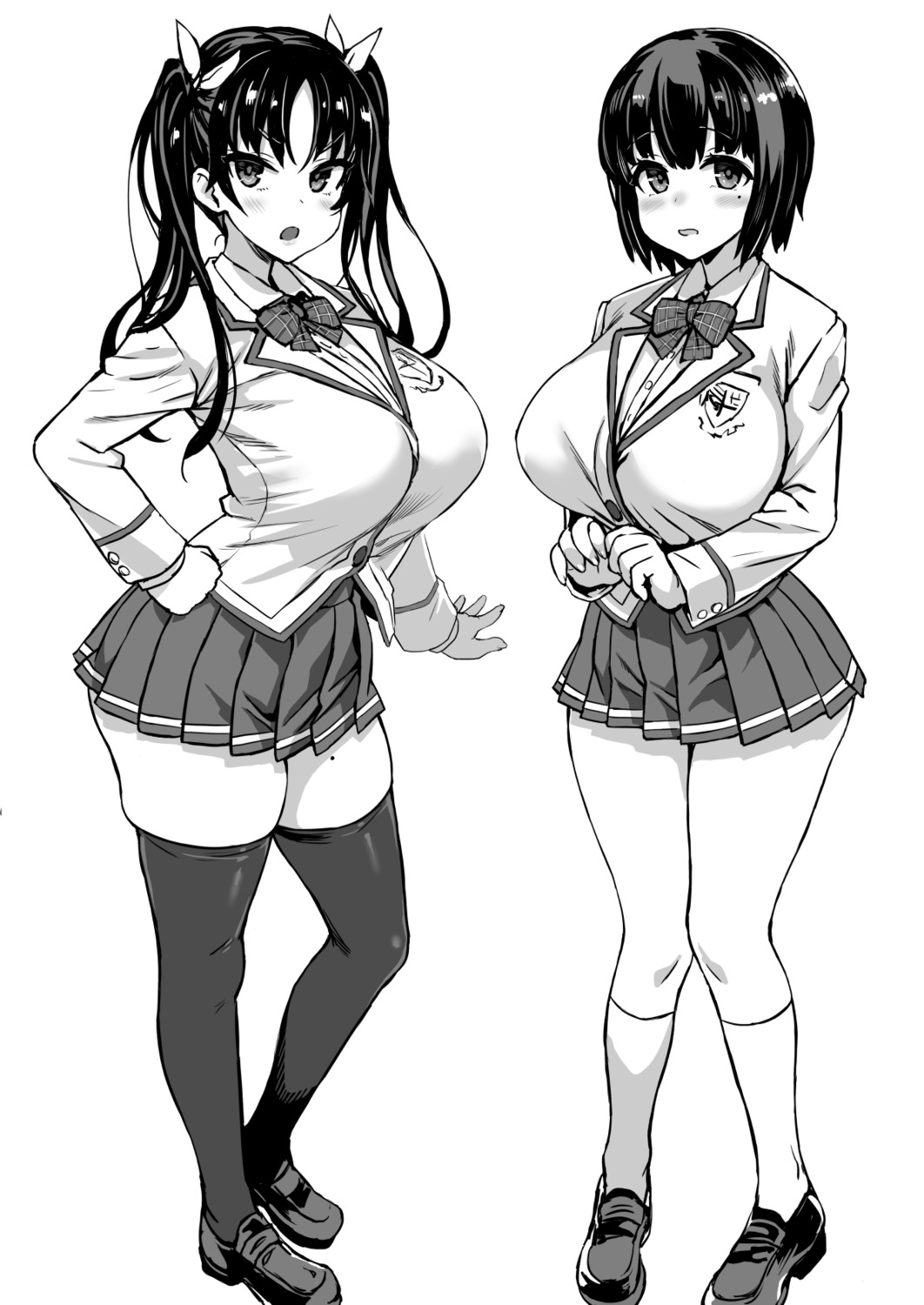 asanagi monochrome seifuku thighhighs