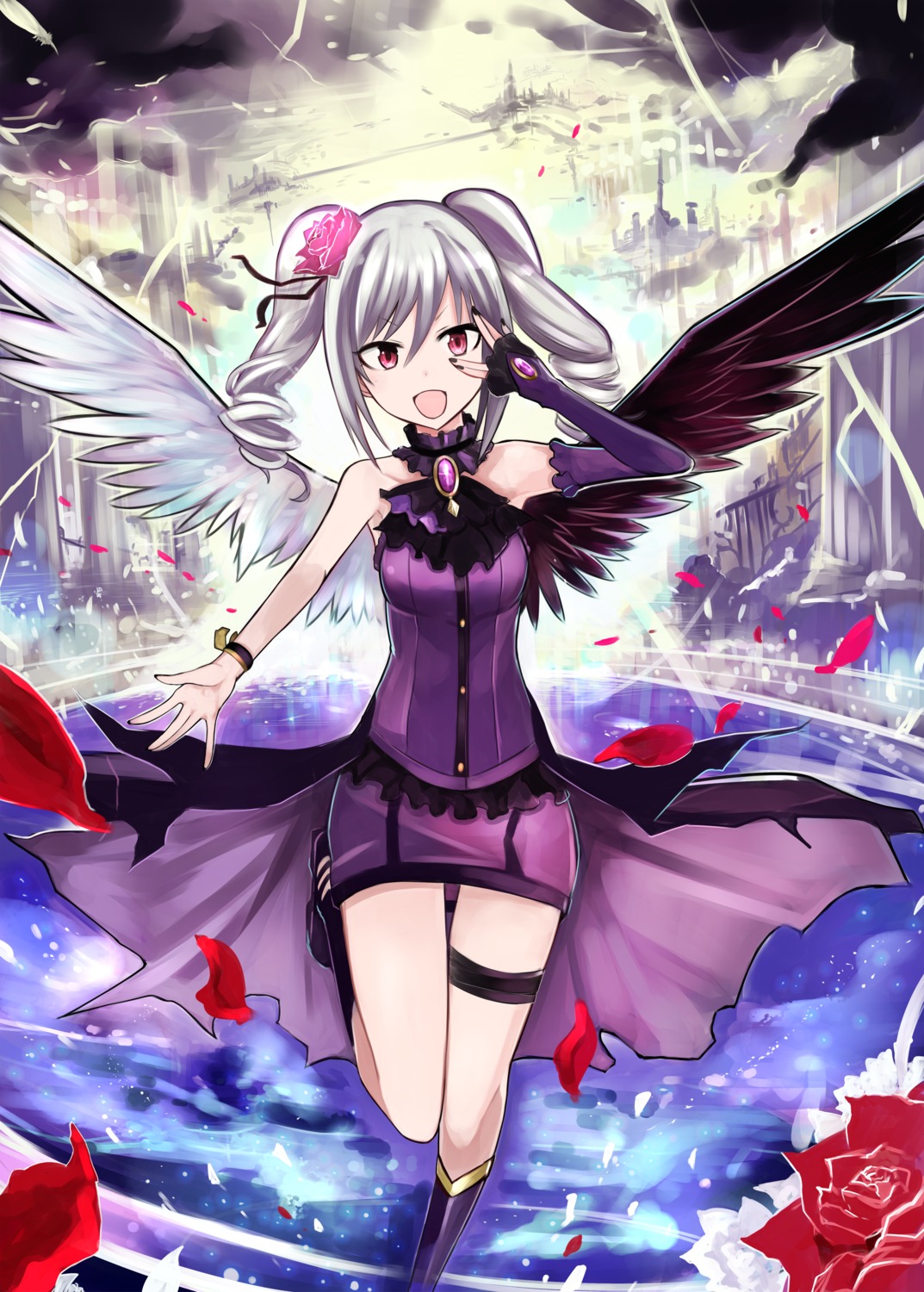 dress garter kanzaki_ranko nerotarou@seven the_idolm@ster the_idolm@ster_cinderella_girls wings