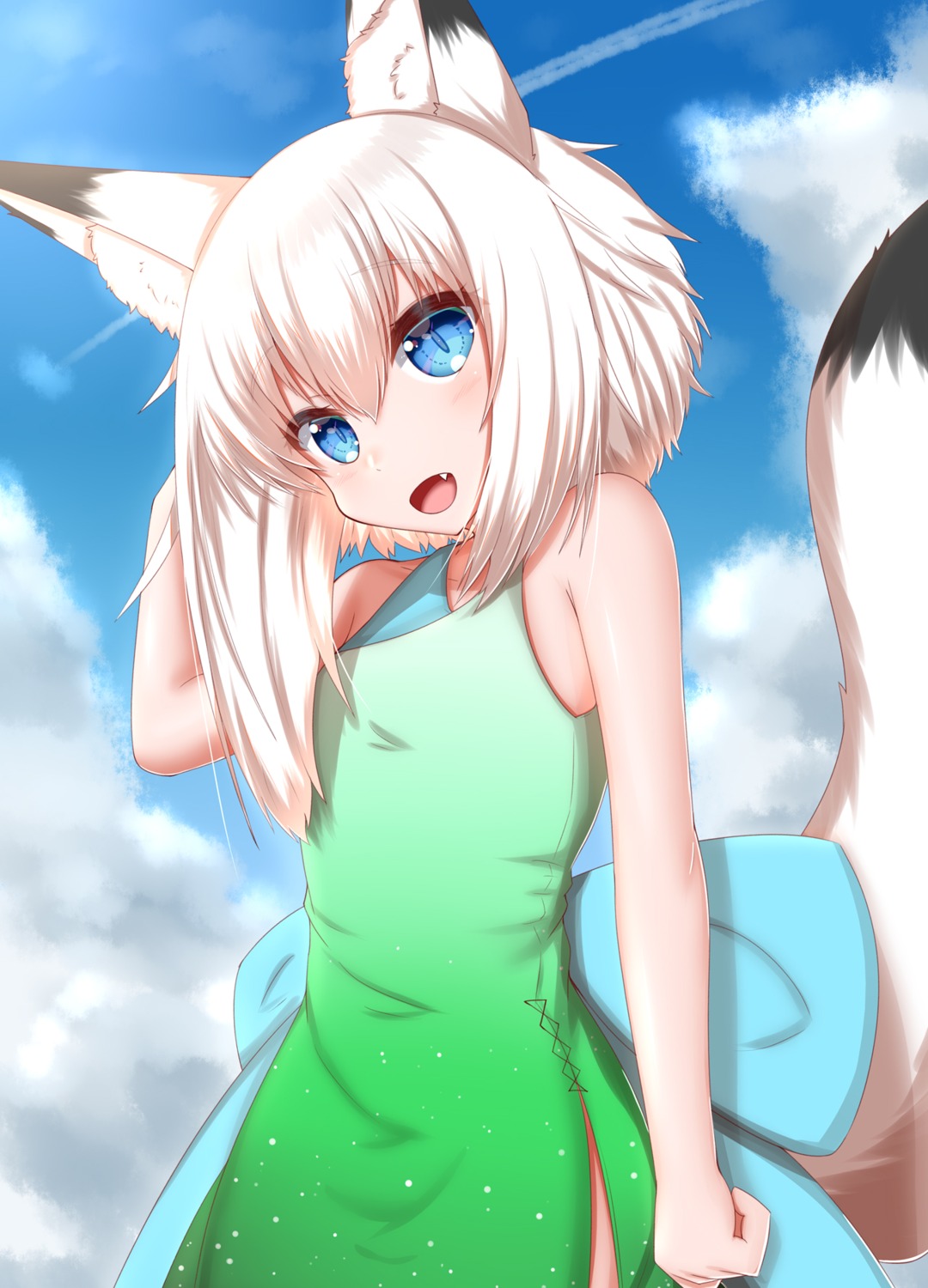 animal_ears dress horokusa kitsune tail