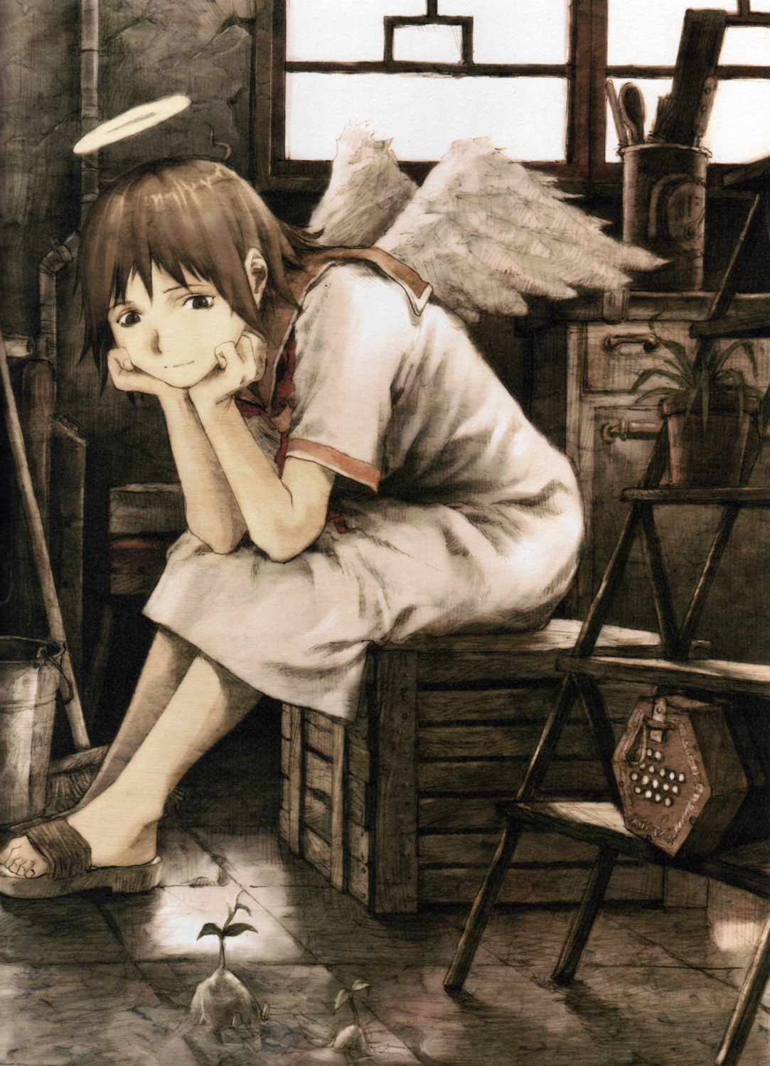 abe_yoshitoshi haibane_renmei rakka sepia wings