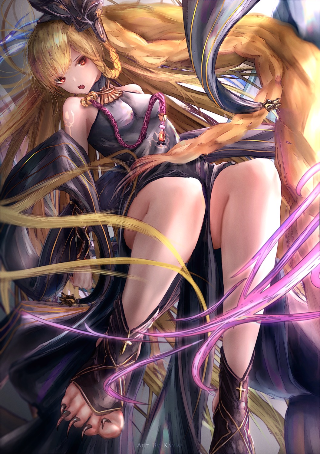 feet granblue_fantasy helel_ben_shalem kayjae skirt_lift