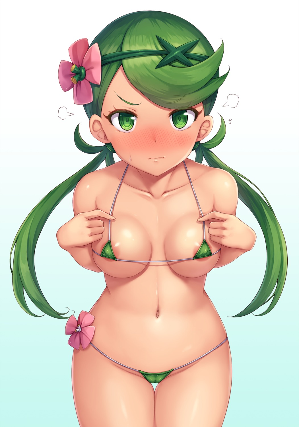 areola bikini cameltoe erect_nipples mao_(pokemon) pokemon pokemon_sm pokemon_usum snowcanvas swimsuits