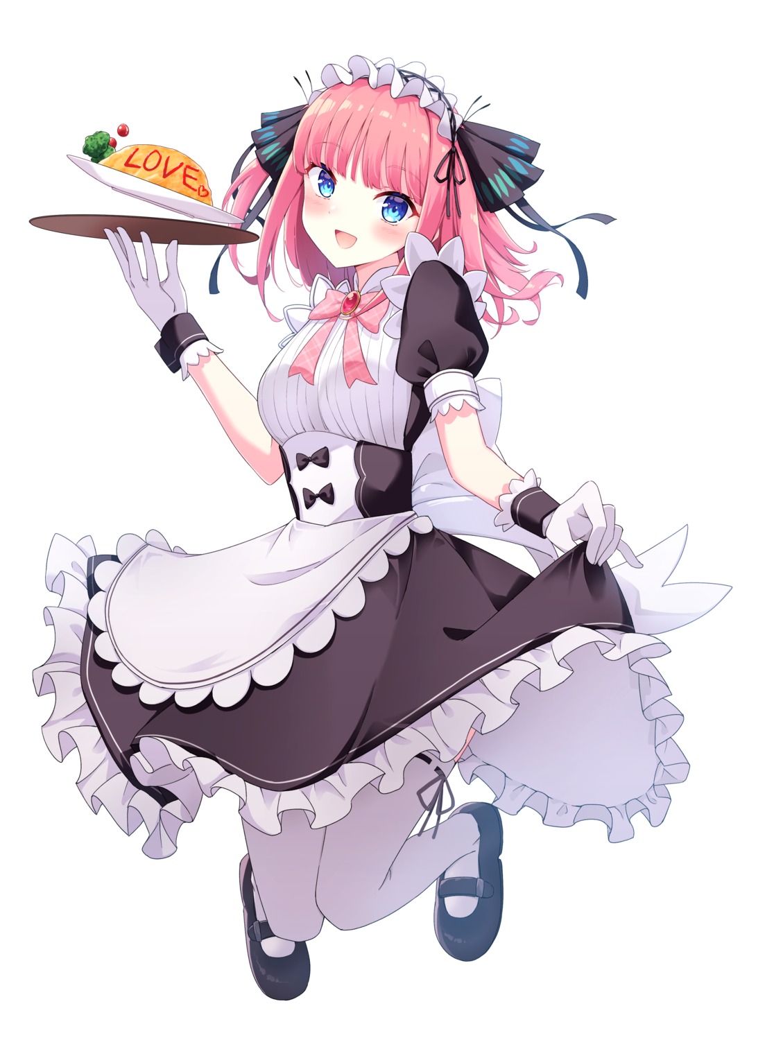 5-toubun_no_hanayome maid nakano_nino profnote skirt_lift thighhighs waitress