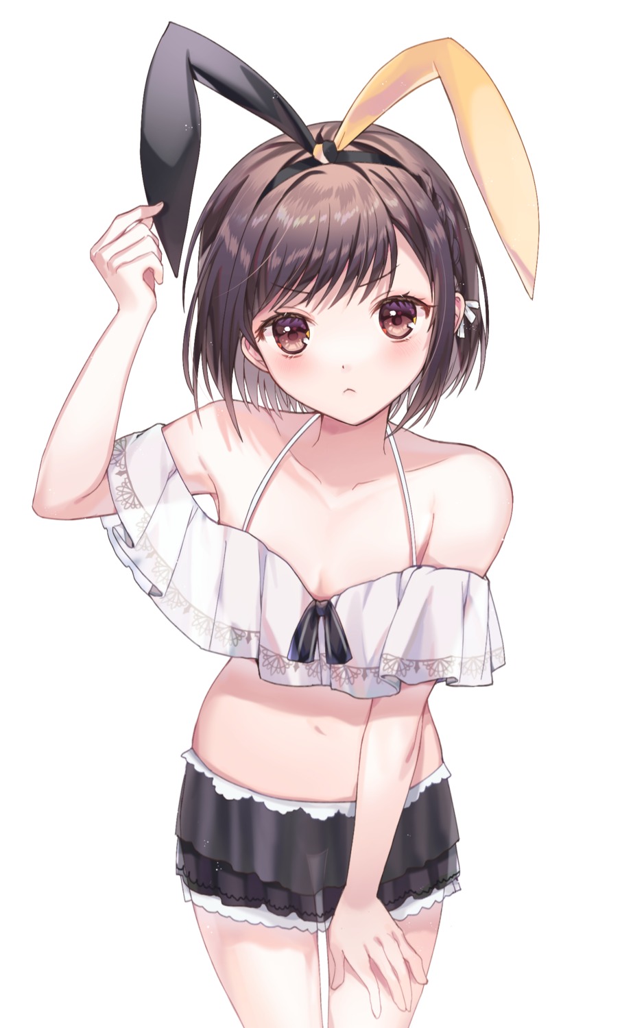 animal_ears bikini bunny_ears cleavage dabi_(dabibubi) project_sekai see_through shinonome_ena swimsuits