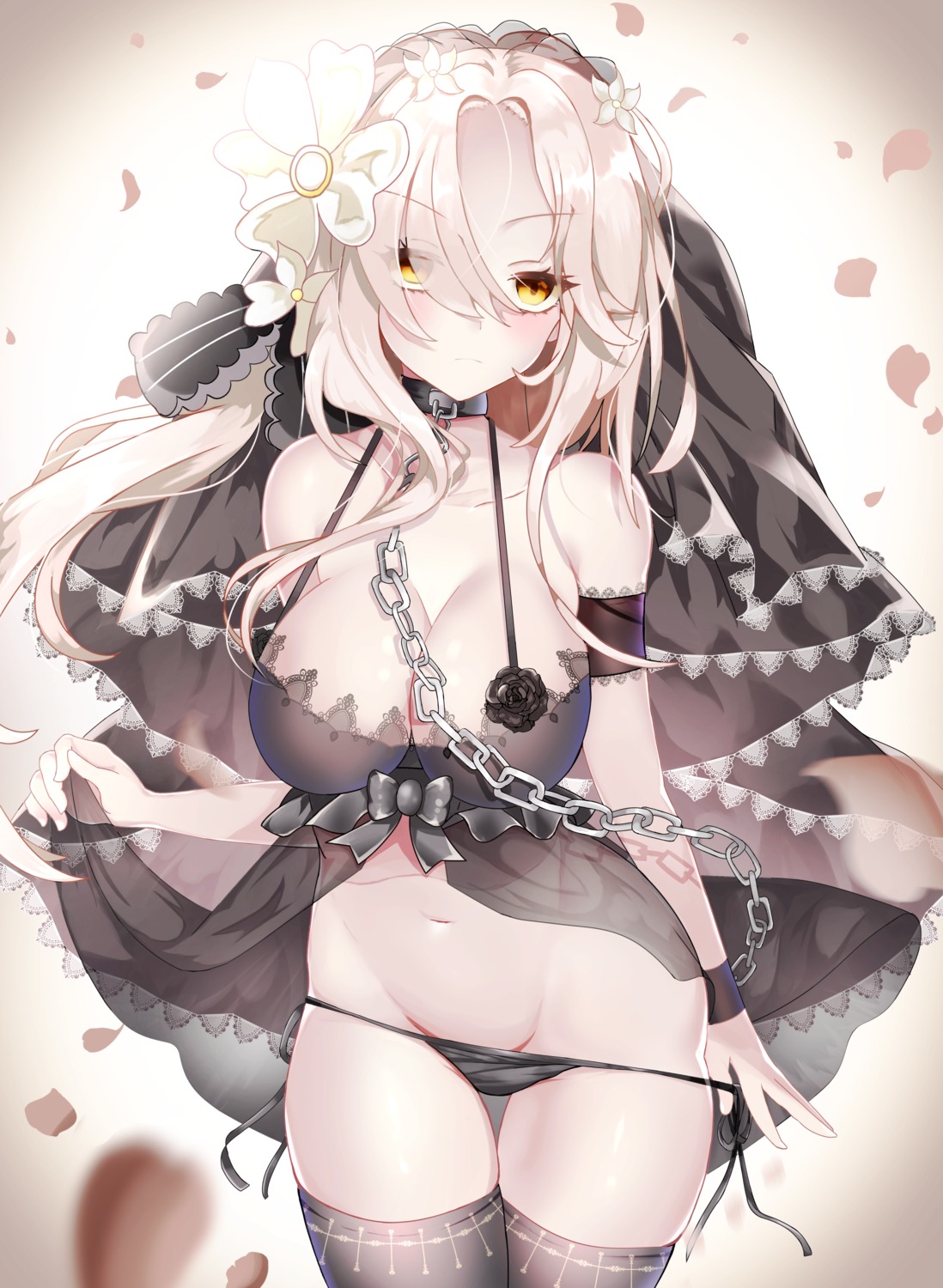 aug_(girls_frontline) cleavage girls_frontline lingerie pantsu panty_pull see_through skirt_lift string_panties thighhighs tia_(4017342) undressing