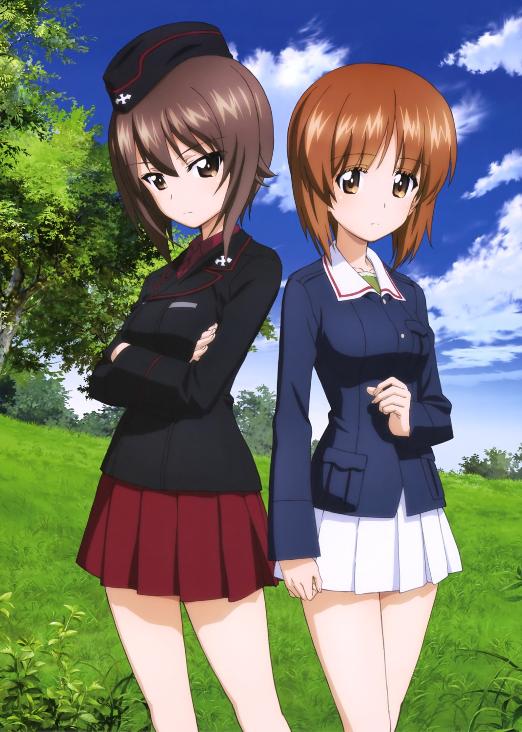 girls_und_panzer nishizumi_maho nishizumi_miho uniform