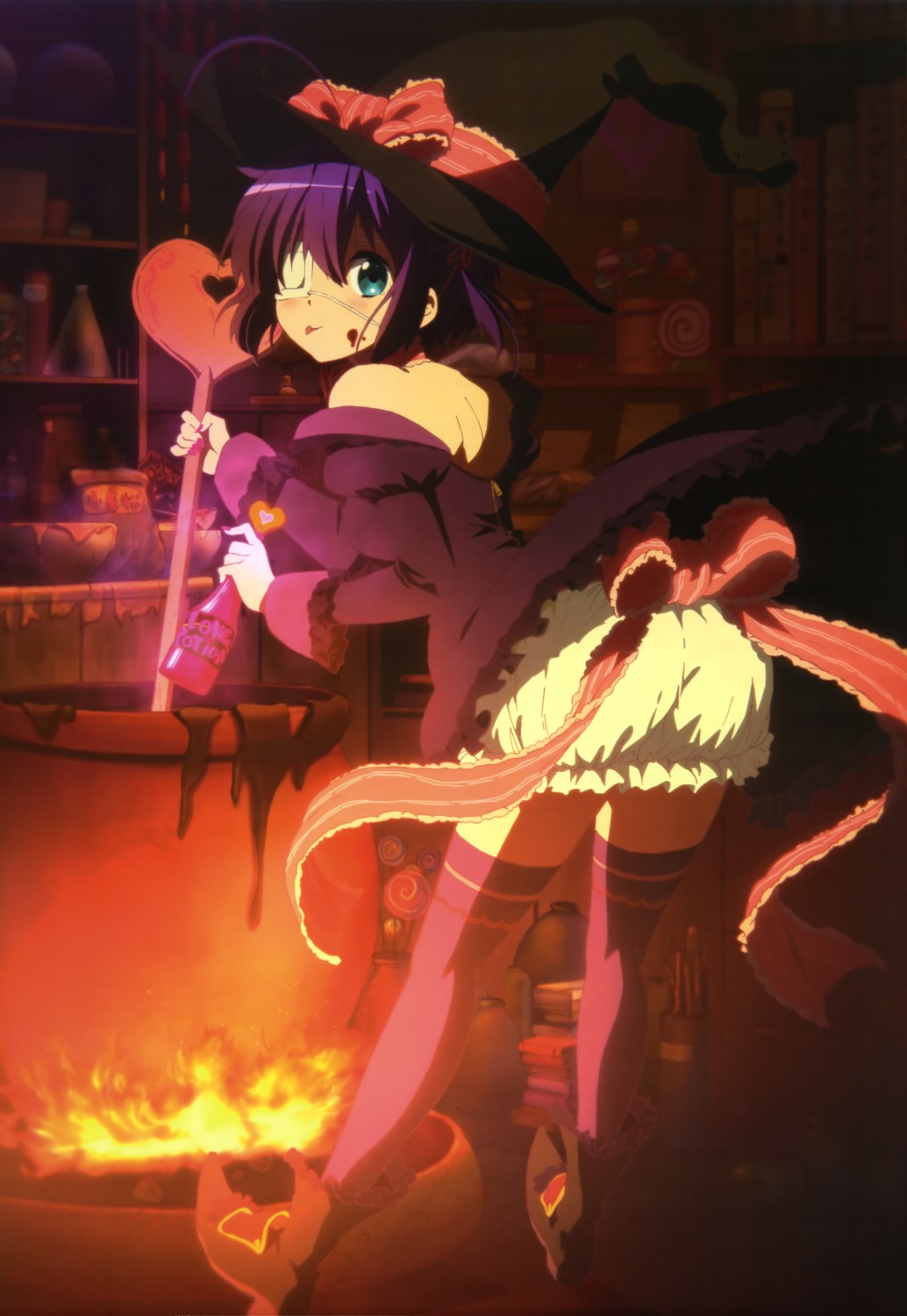 bloomers chuunibyou_demo_koi_ga_shitai! eyepatch sawa_shinpei takanashi_rikka thighhighs witch