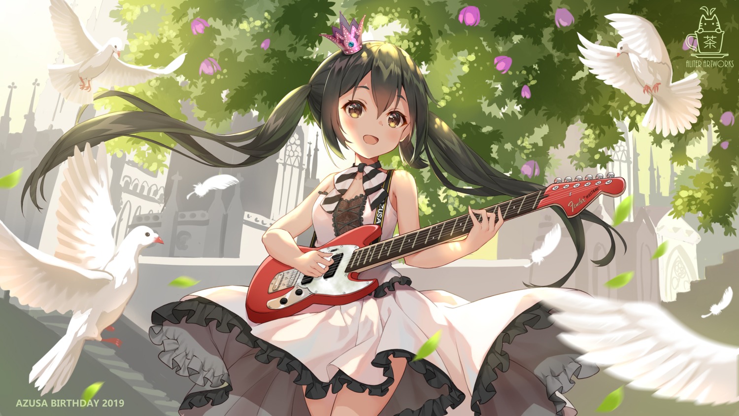 aliter dress guitar k-on! nakano_azusa wallpaper