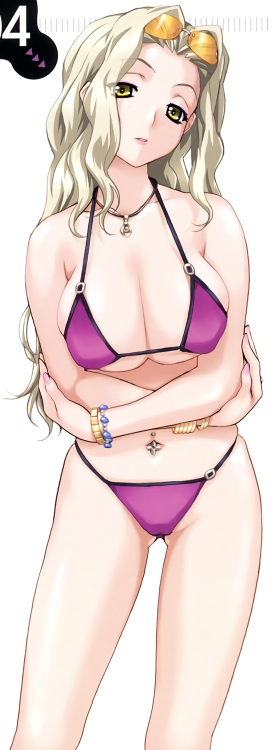 bikini breast_hold happoubi_jin megane resort_boin shinjou_kanae swimsuits