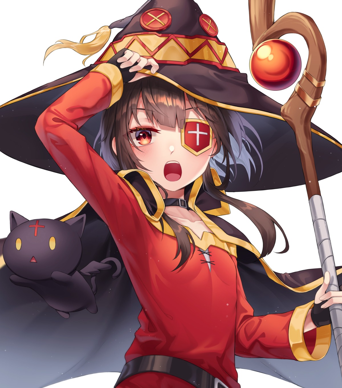 eyepatch kono_subarashii_sekai_ni_shukufuku_wo! megumin myung_yi neko weapon witch