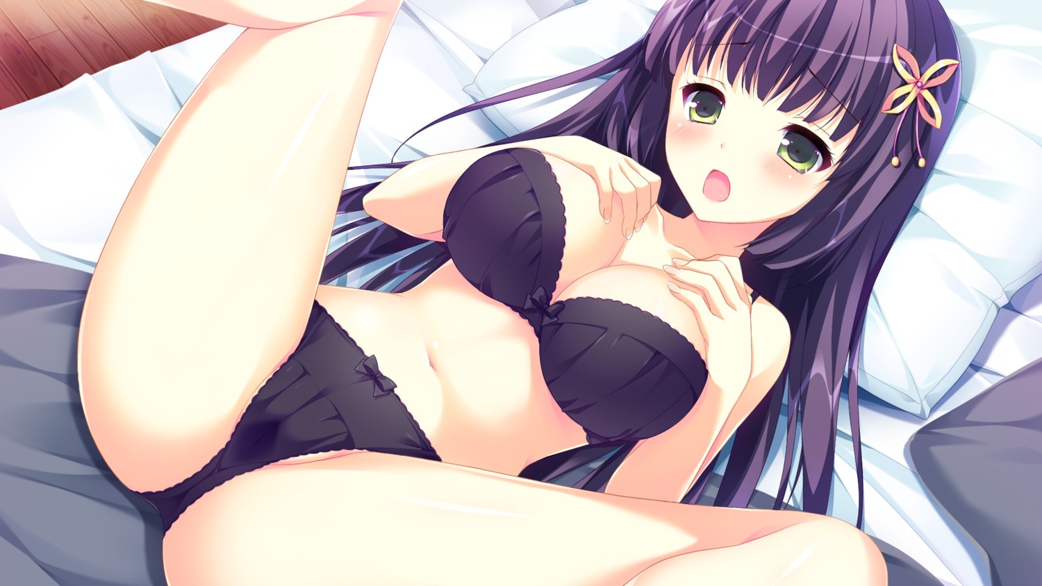 bra breast_hold cleavage escu:de game_cg kuroki_ayame panical_confusion pantsu shiwasu_horio