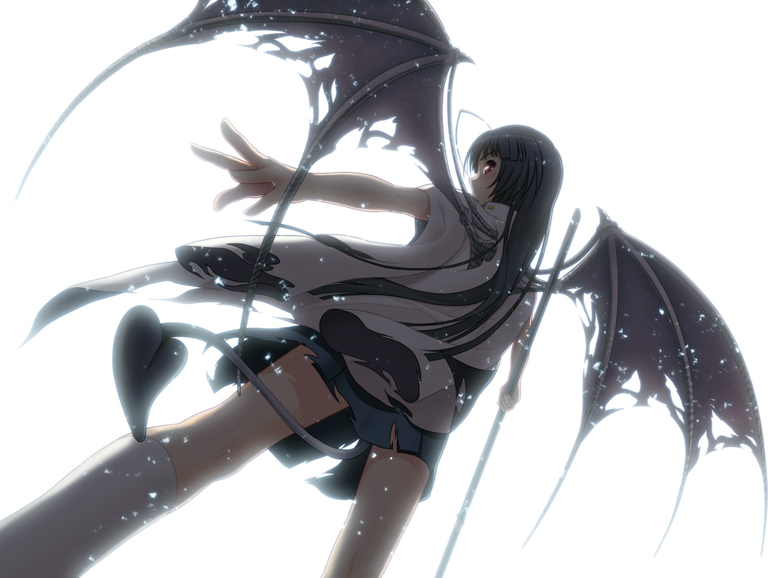 devil oki_kiki sumaga tail torn_clothes tsuji_santa wallpaper wings